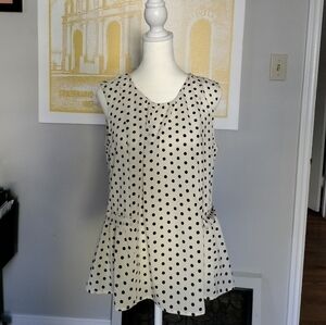 J Crew Adorable Flirty Polka Dot Sleeveless Women's Top
